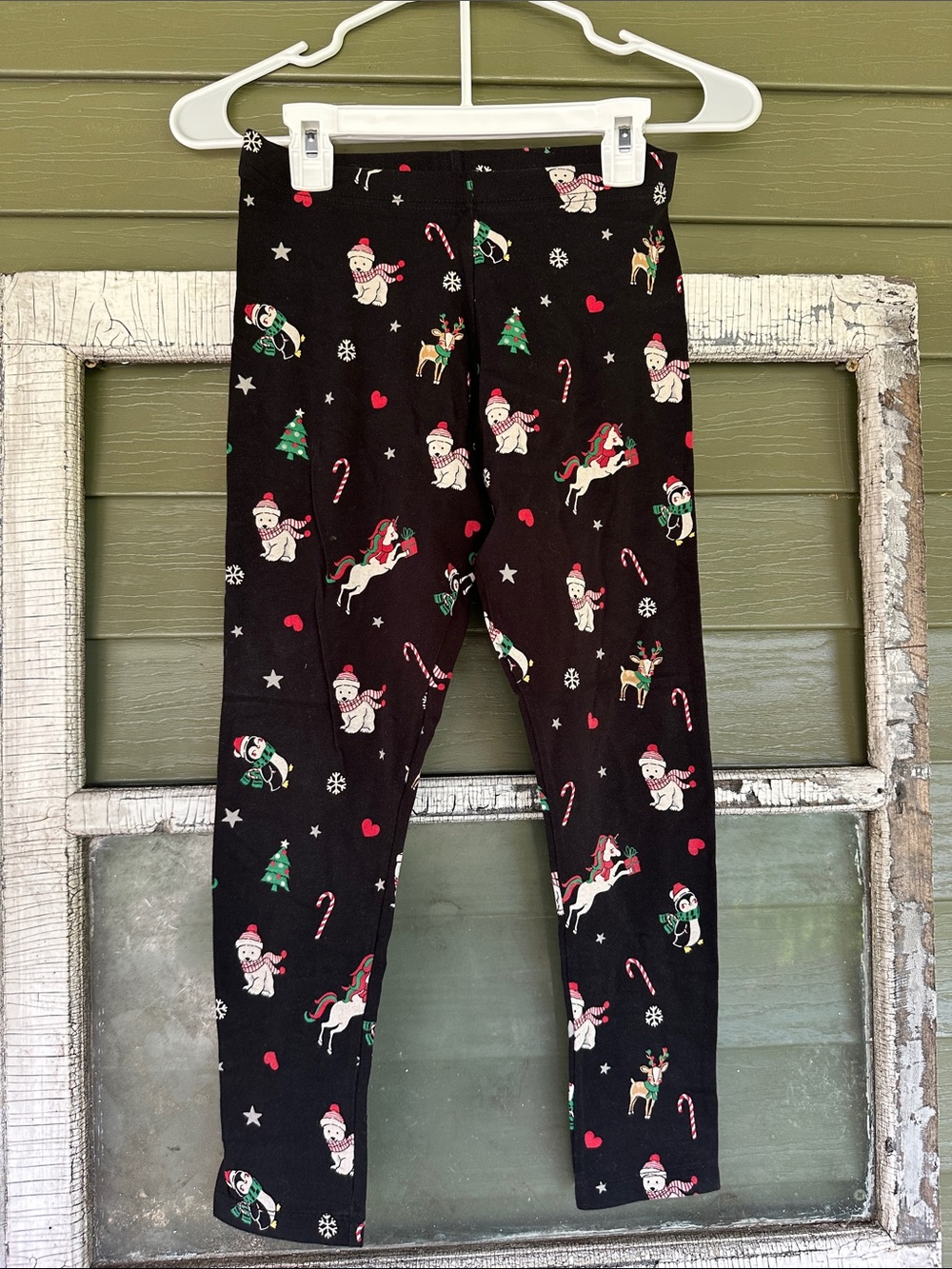 Holiday Time Black Kids Christmas Patterned Leggings